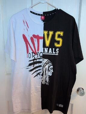 NTVS Two-Tone Black & White Split Tee